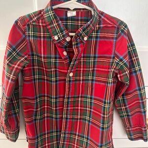 GAP Red and Green Plaid Kids Button Down Shirt